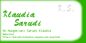 klaudia sarudi business card